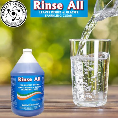 Rinse All / Commercial Industrial Grade Rinse Aid / 1 Gallon (128 oz.) - size: 128 Fl Oz (Pack of 1)