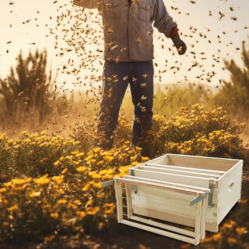 Beehive Frame Holder, 2PCS Stainless Steel Bee Hive Stand, 5 Full Frame Capacity Bee Holder, Beekeeping Supplies for Beekeeper Hive Stand Beehive