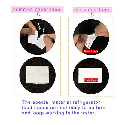Hcode 1 x 3'' Self-Adhesive Removable Freezer Food Storage Labels - Easy Clean Leaves No Residue - Meal Prep Labels Plastic Paper Sticker Perfect for Reusable Containers 2 Roll - size: 1*3" fill in-2 roll