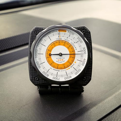 Sun Company AltiLINQ - Dashboard Altimeter and Barometer | Altimeter for Car and Truck | Reads Altitude from 0 to 15,000 Feet
