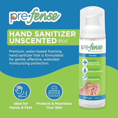 Foam Hand Sanitizer - Kills 99.9% of Common Germs - Alcohol-Free - Moisturizing, Non-Skin Drying, Water-Based Formula - Made in USA - Unscented - Everyday Size - 8 oz - 3 Pack - size: 8 Fl Oz (Pack of 3)