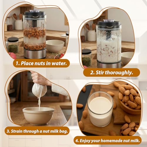 4Pcs Cheese Cloth Bag for Straining, Unbleached Cotton Nut Milk Bag Reusable 80 Mesh Muslin Strainer Bags for Straining Fruit Juice, Yogurt, Coffee(3 of 12 x 12Inch, 1 of 8 x 10Inch)