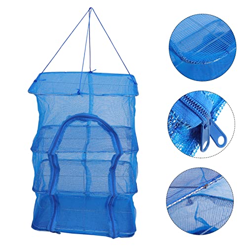 Drying Net Rack Multi-Layer Hanging Basket Dryer for Fish Fruits and Vegetables Sturdy Mesh Construction for Quick Drying Space-Saving Design Height
