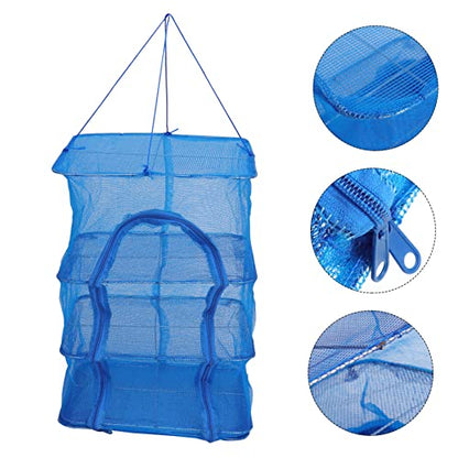 Drying Net Rack Multi-Layer Hanging Basket Dryer for Fish Fruits and Vegetables Sturdy Mesh Construction for Quick Drying Space-Saving Design Height