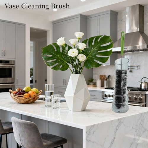 17 Inches Extra Long Handle Bottle Cleaning Brush for Narrow Neck Wine, Beer Bottle, Sport Bottles, Baby Bottles, deep Cups, Vase, Thermos, Glass, Pipes, Kitchen Sinks, Flask, and Hummingbird Feeders