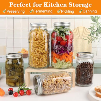 HINGWAH Wide Mouth Mason Jars 64 oz, 3 Pack Large Half Gallon Mason Jars with Airtight Lids and Bands, Clear Glass Canning Jars for Preserving, Pickling, Fermenting, Meal Prep & DIY Crafts (Sunflower) - size: 64oz- 3pack