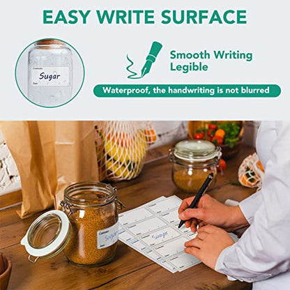 Freezer Labels, Pack of 200, Easy to Peel, Food Label Stickers for Food Storage Boxes, Jars, Waterproof, Leaves No Sticky Residue After Use, 3 * 6cm