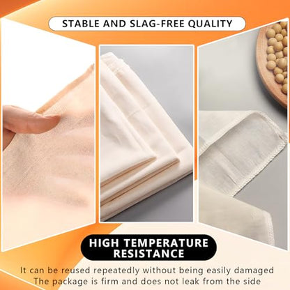 12 Pcs Cheesecloth, 20x20 Inch Organic Hemmed Cheese Cloth for Straining, Reusable Washable Unbleached Pure Cotton Cheesecloth for Cooking, Cheese Making, Baking, Juicing, Grade 100 (12 Pcs)