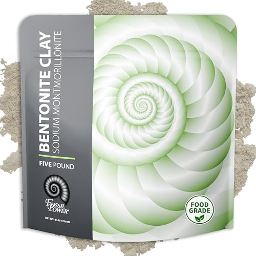 Bentonite Clay Food Grade Powder 5 Lb - Pore Cleansing & Facial Mask | Fossil Power - 100% Sodium Bentonite Clay - DIY Face, Body & Hair Mask for Acne & Oily Skin - Pore Cleansing, Deo & Bath Soak - size: 80 Ounce (Pack of 1)