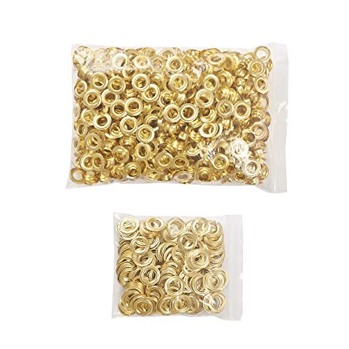 KING PIECES 500pcs Gold Grommets 3/8 Inch (10mm) Washers and Grommets Kit for Grommet Tool, Banner & Posters Metal Grommets Eyelets for Fabric Clothes Leather Belt Punching - color: Gold, size: 500pcs 3/8 Inch
