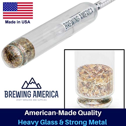Brewing America USA-Made Maple Syrup Hydrometer - Density Meter for Sugar and Moisture Content Measurement – Made in America - BRIX & Baume Scales - Easy Read Red and Blue Line Calibrated