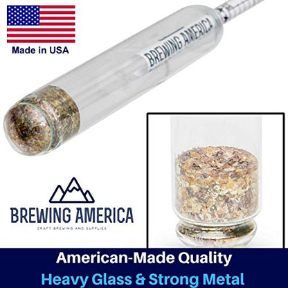 Brewing America USA-Made Maple Syrup Hydrometer - Density Meter for Sugar and Moisture Content Measurement – Made in America - BRIX & Baume Scales - Easy Read Red and Blue Line Calibrated