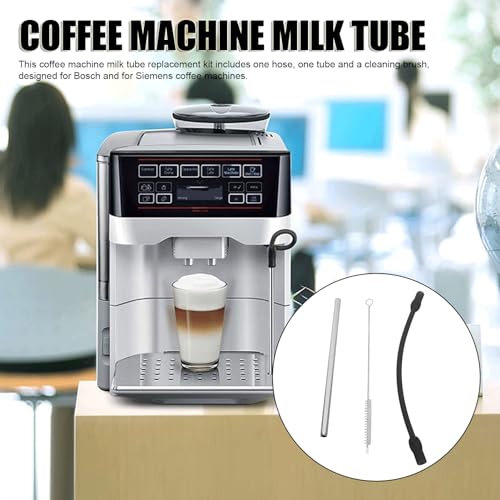 Coffee Machine Replacement Tube Set with 6.8in Cleaning Brush for Frother and 8.6in Automatic Coffee Machine Milk Replacement Hose Compatibility with Siemen Coffee Machine