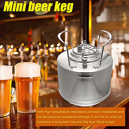 Mini Stainless Steel Beer Keg,Portable Home Dispenser System to Keep Fresh for Home Kitchen Brewing Beer,Keeps Carbonation for Craft Beer Draft and Homebrew,6L - size: 6L