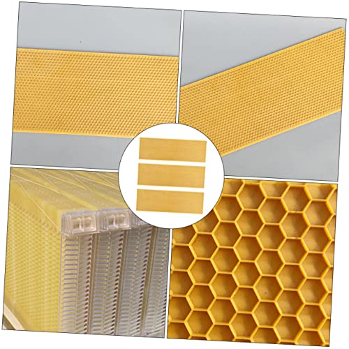 Mikikit Plastic Beehive Foundation Sheet for Deep Hive 3PCS Honeycomb Frame Easy to Use Beehive Building Accessories