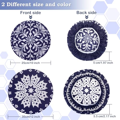 2 Large Reusable Beeswax Bowl Covers for Bread Proofing, 10/12 Inch Elastic Beeswax Wraps Cotton Cloth Sourdough Bowl Covers for Proofing Baskets, Mixer Bowls, Food Storage Containers - color: Starflower