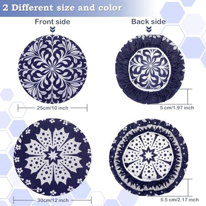2 Large Reusable Beeswax Bowl Covers for Bread Proofing, 10/12 Inch Elastic Beeswax Wraps Cotton Cloth Sourdough Bowl Covers for Proofing Baskets, Mixer Bowls, Food Storage Containers - color: Starflower