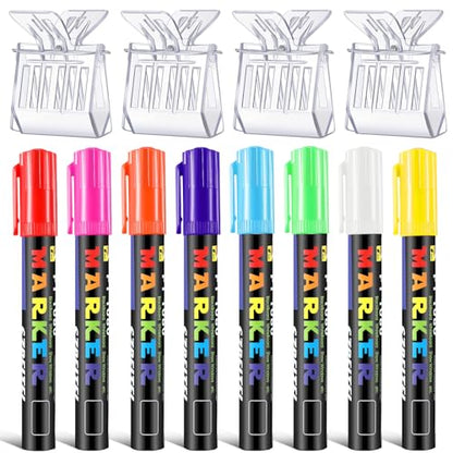 Qualirey 12 Pcs Queen Bee Marker Kit 8 Queen Bee Marker Pens 4 Plastic Catcher Clips Beekeeping Tools Supplies for Beekeeper One Handed Essential