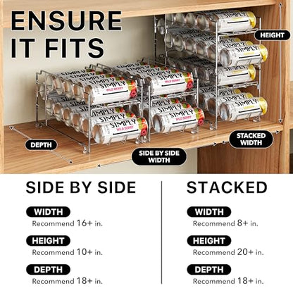 Simple Houseware 2PK Front Loading Tall Skinny Can Dispenser, Chrome - color: Chrome, size: Tall Can