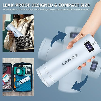 Travel Electric Kettle Portable Small Mini Tea Coffee Kettle Water Boiler, Water Heater with 4 Temperature Control,304 Stainless Steel with Auto Shut-Off & Boil Dry Protection, BPA-Free (Blue) - color: Blue