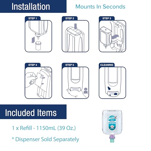 Germ-X OmniPod Hand Sanitizer Starter Kit, Durable & Sleek Wall-Mount Dispenser & 1150mL Refill Pod, No Rinse Moisturizing Formula, Suitable for Home, School, Office, Gym, Restrooms - style: Dispenser Kit