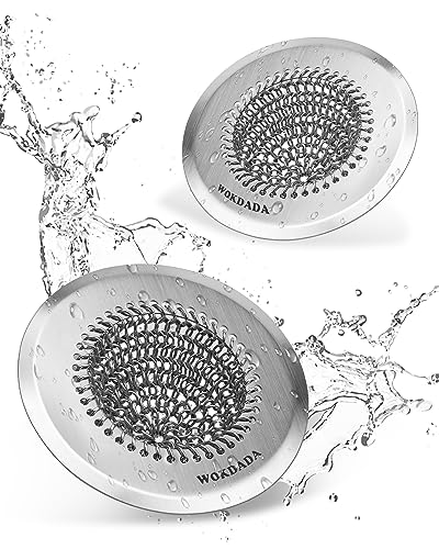 Wokdada Sink Drain Strainer, Reversible Easy Clean Mesh Sink Strainer with 304 Stainless Steel,Revolutionary Anti-Rust Large Kitchen Sink Strainer Food Catcher for Garbage Disposal Without Clogging - color: Silver Silver