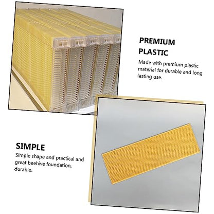 LIOOBO 3pcs Deep Honeycomb Beehive Foundation Durable Plastic Comb Foundation for Efficient Honey Production Easy to Use Beekeeping Supplies Orange