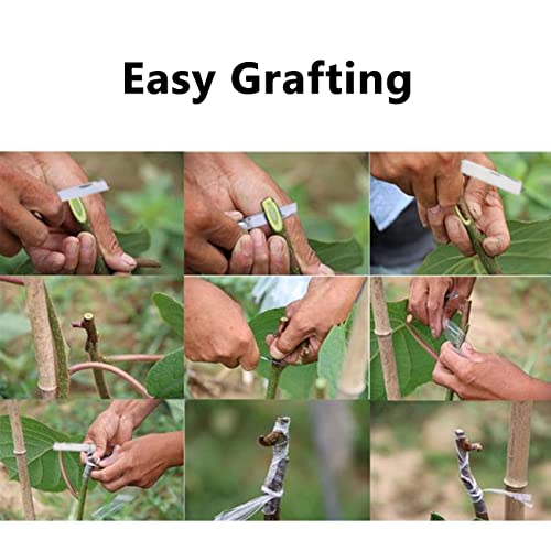 Double Blades Garden Knife for Budding Pruning with 3 Rolls Grafting Tape, Flexible Grafting Kit for Floral Fruit Tree