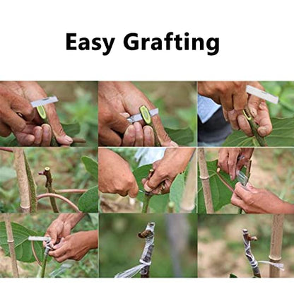Double Blades Garden Knife for Budding Pruning with 3 Rolls Grafting Tape, Flexible Grafting Kit for Floral Fruit Tree
