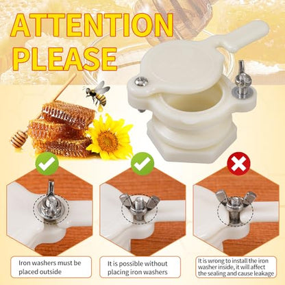 3/5 Pack Honey gate Valve for 5 Gallon Bucket bee hive gate valves for Honey Bucket Honey Extractor Tap Beekeeping Supplies