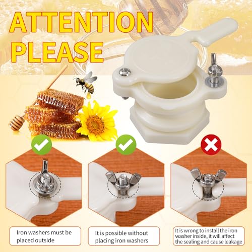 ZffXH 3/5/10 Pcs Beekeeping Honey Bucket Valve, Honey Bucket Spout Gate, Honey Bee Gate Valve for 5 Gallon Bucket