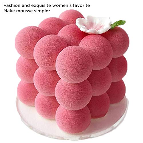 OCPO KITCHEN Bubble Silicone Baking Mold, Silicone Candle Mold, French Dessert Molds for Mousse Cake Pastry Chocolate Pudding Jelly Cheesecake Ice Cream, Cube Shape (6-Cavity) - style: Bubble (6-Cavity)