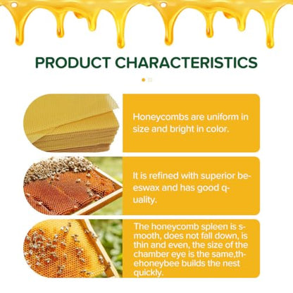 anso 10/30 Pcs Beeswax Sheets Honeycomb Foundation Wax Frames Beekeeping Honey Bee Hive 5.11inch X 3.54inch (10Pcs) - color: 10pcs