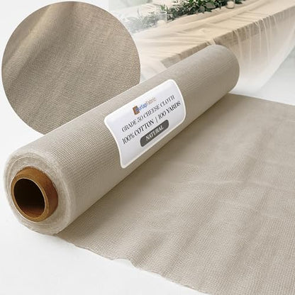 Grade 50 Natural 100% Cotton Cheesecloth for Straining, Baking, Crafting & DIY Projects – Cheese Cloth Rolls for Cooking, Making Cheese, and Home Brewing – 28x24 Thread Count, 36" x 100 Yards
