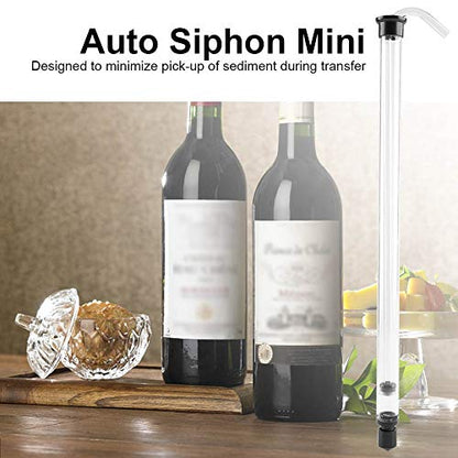 Gavigain Auto Racking Cane,Auto Siphon Racking Cane Mini Deluxe Siphoning Kit Clear Wine Bottle Filler Clamp and Tubing Bottling Auto Siphon Wine Bottle Filler Wine Bottle Filler with Tubing