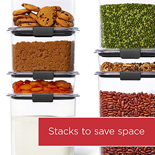 Rubbermaid Brilliance 12-Cup Airtight Food Storage Container,Perfect for Pantry Staples,Clear/Grey,(Pack of 2) - size: 12 Cup (Pack of 2)