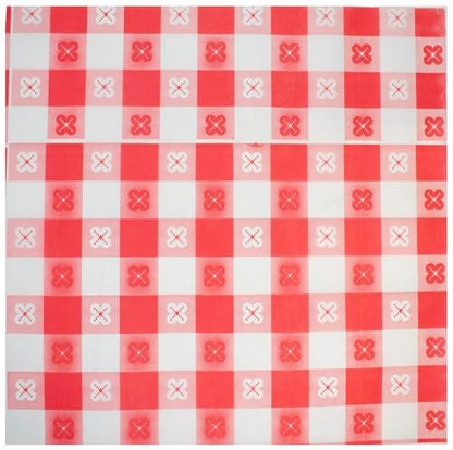 MADE IN USA 1,000 Sheets of Grease-Resistant Food Grade Waxed Kraft Deli Tissue Paper, 12" X 12" (Red Gingham Pattern) - color: Red Gingham Pattern