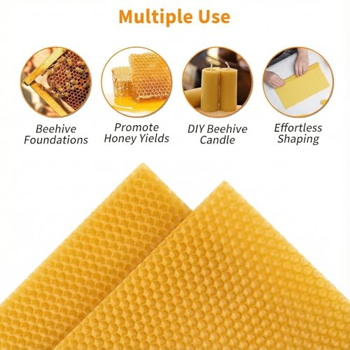 Beeswax Foundation Press Mold Silicone 1 Pack, 5.4mm Honeycomb, Non-Stick Reusable Beeswax Sheets Mold for Candle Making, Flexible and Foldable