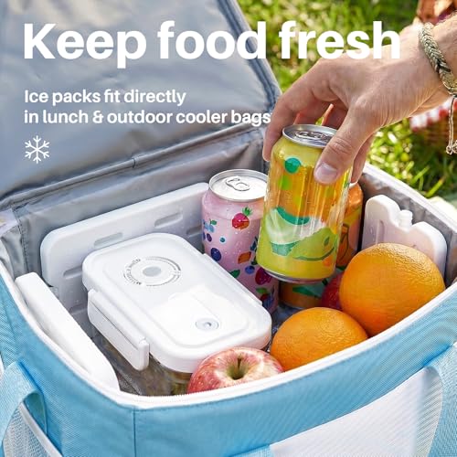 Food Storage Containers with Lids Airtight Set, BPA Free, Portable Vacuum Container Set with Ice Packs for Lunch Boxes & Coolers - Freezer Packs for Kitchen, Fridge, Camping, Picnic