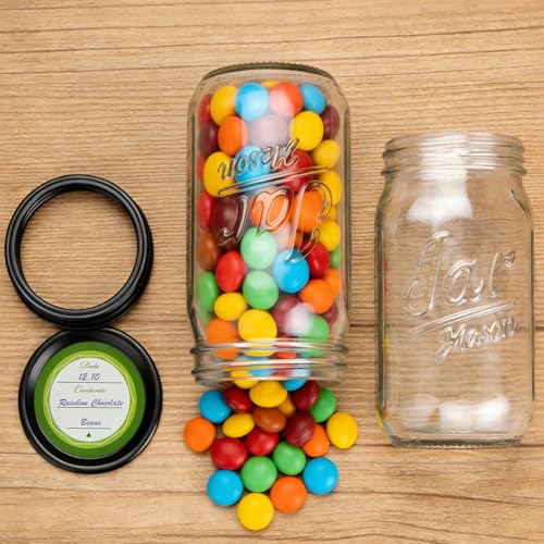 QAPPDA Wide Mouth Mason Jars 32 oz 12 Pack, Canning Jar Large Glass Jars with Two Pieces Lids for Pickling, Storage Food, Meal Prep, Jams, and Spices - size: 32oz - Jar Split