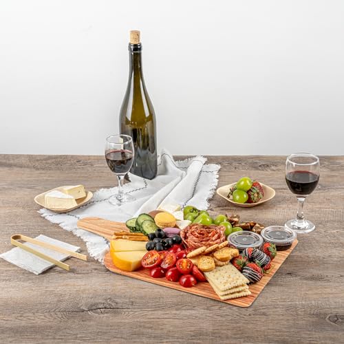 Restaurantware Cater Tek 15.8 x 9.8 Inch Charcuterie Boards 10 Faux Wood Cheese Boards - WIth Handle Stackable Paper Cardboard Charcuterie Boards Disposable For Serving At Catered Events - color: Natural, size: 15 3/4"