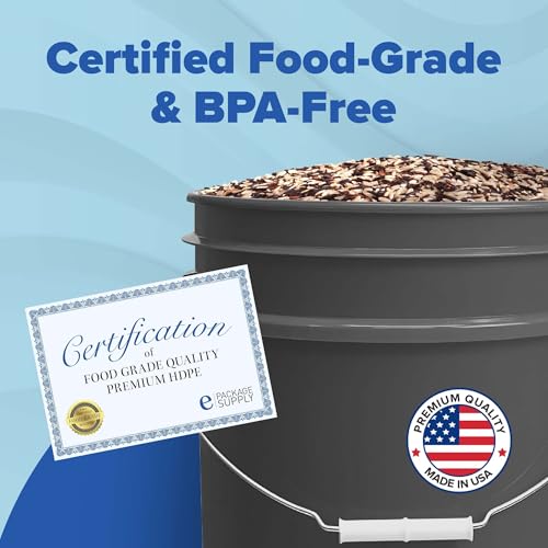 ePackageSupply 5 Gallon Plastic Bucket with Airtight Lid | Food Grade Bucket | BPA-Free | Heavy Duty 90 Mil All Purpose Pail | One 12" Rubber Mallet & One Lid Opener Included | 3 Pack - color: Gray, size: 3 Packs