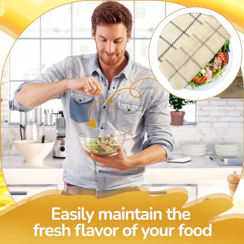 Mindsoft 17 x 23 Inch Reusable Beeswax Food Wrap for Bread Sandwich Wrapper Beeswax Paper Organic Bowl Dishes Covers Sustainable Food Cheese Fruit Snacks Storage Containers Keeper(Classic Style) - style: Classic Style