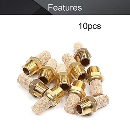 Othmro 10pcs Brass Hex Socket Pipe Fitting, Female Thread Hose Adapter Connector Fit for 0.37" Tubes Pipe Plug Fitting Assortment Set for Garden Pipe Pneumatic Solenoid Valve Gold - size: 10pcs 9.5mm/0.37"