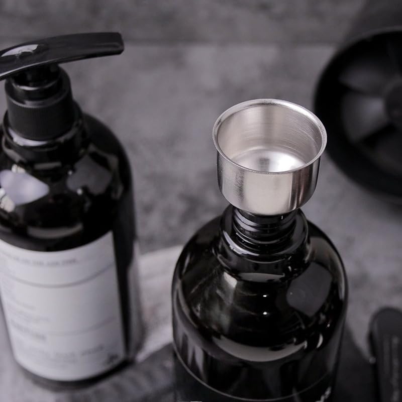 2 Pack Stainless Steel Mini Funnels Small Kitchen Funnel Set Food Grade Metal Funnel for Filling Bottles and Containers - color: silver