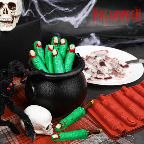 Webake The Original Halloween Witch Finger Chocolate Mold, 6-Cavity Finger Pretzel Rod Molds for Chocolate, Pretzel, Cookie, Pack of 2 - style: Finger