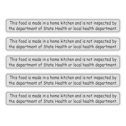 Home Kitchen Food Safety Labels Food is Made in a Home Kitchen Stickers, 100 PCS, Not Health Department Inspected Disclaimer Stickers (Grey) - color: Grey