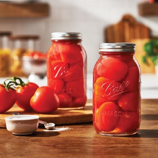 Ball Regular Mouth Glass Mason Jars with Lids and Bands, Used for Canning (Quart, 32 Ounce (Pack of 6)) - color: Quart, size: 32 Oz (Pack of 6)