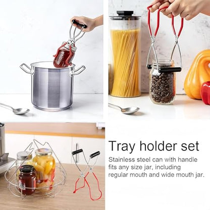 2pcs 12 Inch Canning Rack for Water Bath Canner, Stainless Steel Canning Basket & Pot Rack Insert with Contoured Handle for Secure Lifting, Fits Stock Pots (12 inch) - size: 12 inch