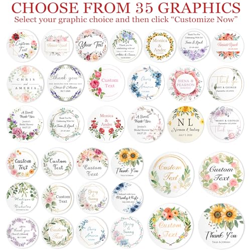 Custom Stickers Wedding Favors Personalized Labels for Business Logo 50-1000PCS Customized Vinyl Label Stickers Waterproof for Wedding Birthday Party